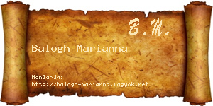 Balogh Marianna névjegykártya